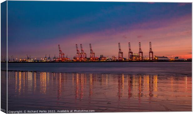 Liverpool Seaforth Dock reflections Canvas Print by Richard Perks