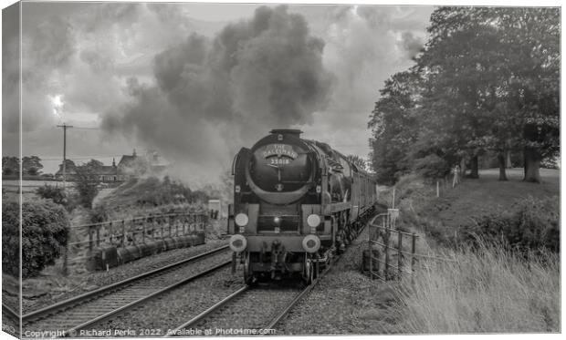 35018 in the Yorkshire Dales Canvas Print by Richard Perks
