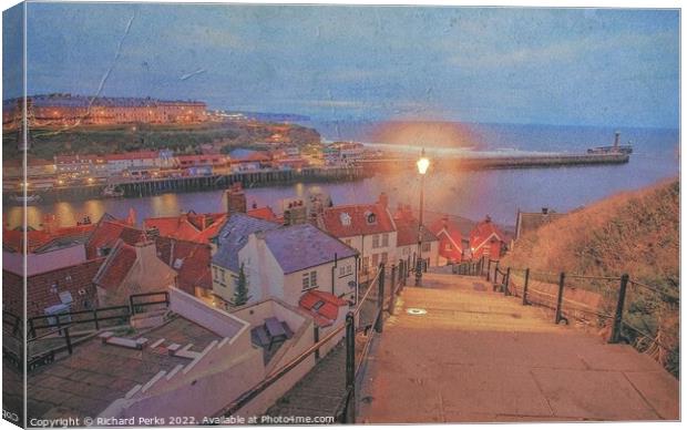 Whitby from the 199 steps Canvas Print by Richard Perks