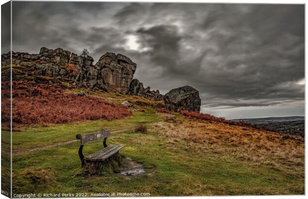 Storm clouds on Ilkley Moor Canvas Print by Richard Perks