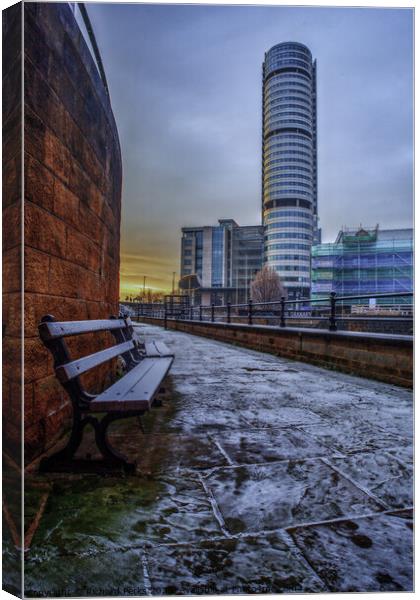 Bridgewater Place - Leeds city Winter morning Canvas Print by Richard Perks