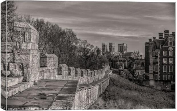 City Walls and York Minster Canvas Print by Richard Perks