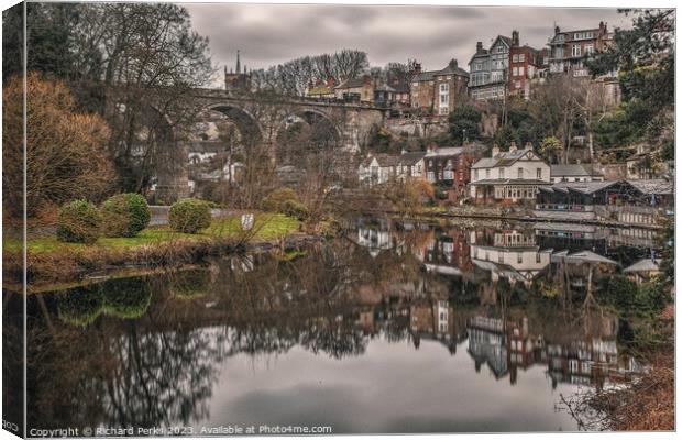 Tranquil Reflections of Knaresborough Canvas Print by Richard Perks