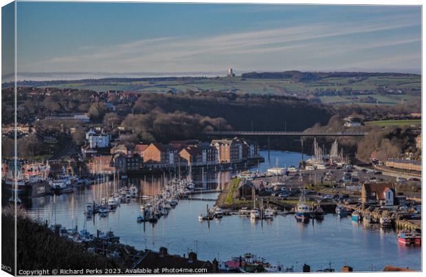 Whitby harbour and beyond! Canvas Print by Richard Perks