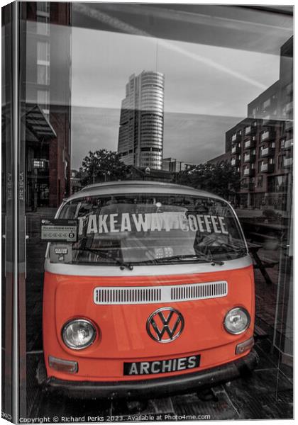 VW city Reflections Canvas Print by Richard Perks