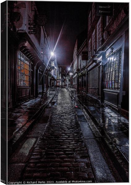 The Shambles In Reflection Canvas Print by Richard Perks