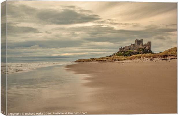 Storm Clouds over Bamburgh Castle Canvas Print by Richard Perks