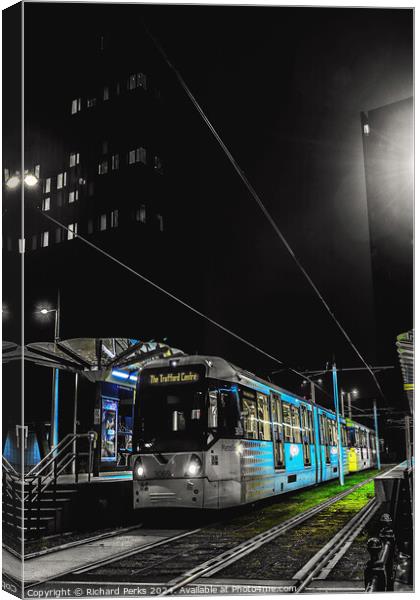 The Last Tram Home Canvas Print by Richard Perks