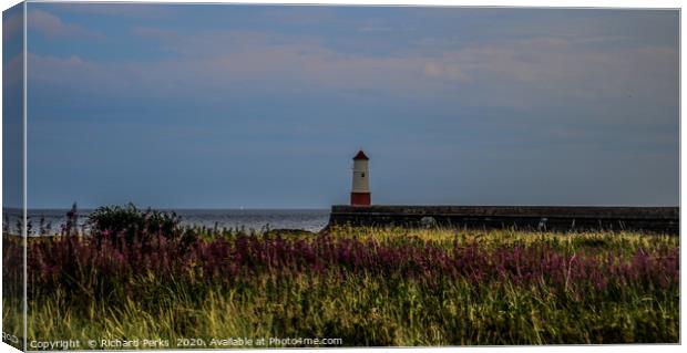 Berwick Lighthouse in bloom Canvas Print by Richard Perks