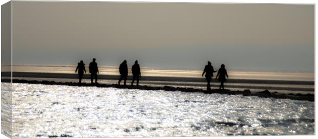people at West Kirby  Canvas Print by Richard Perks
