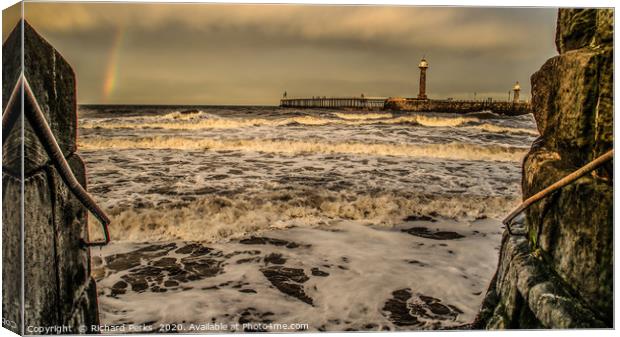 wild waves whitby Canvas Print by Richard Perks