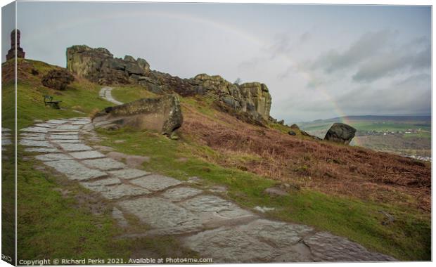 stone path up to Ilkley Moor Canvas Print by Richard Perks