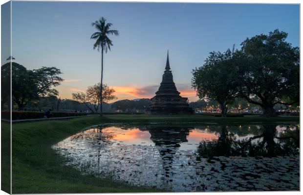 ASIA THAILAND SUKHOTHAI TEMPLE STUPA Canvas Print by urs flueeler