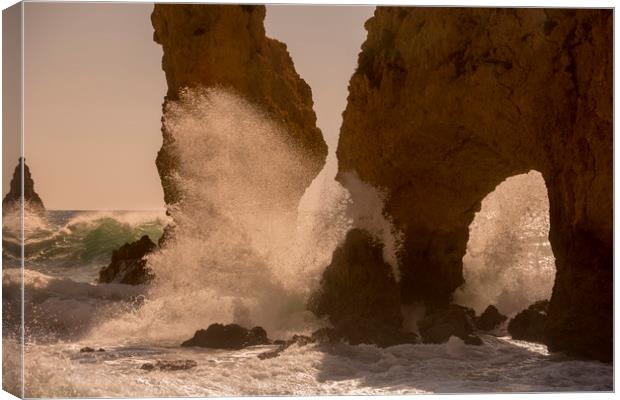 PORTUGAL ALGARVE LAGOS PONTA DA PIEDADE Canvas Print by urs flueeler