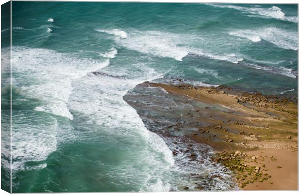 PORTUGAL ALGARVE LUZ BEACH ATLANTIC OCEAN Canvas Print by urs flueeler