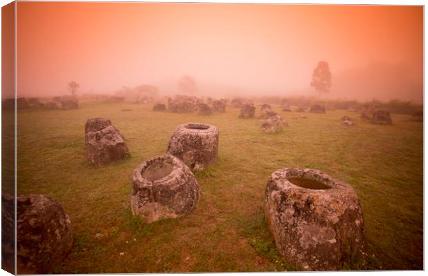 LAO PHONSAVAN PLAIN OF JARS Canvas Print by urs flueeler