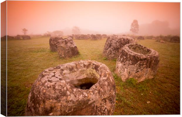 LAO PHONSAVAN PLAIN OF JARS Canvas Print by urs flueeler