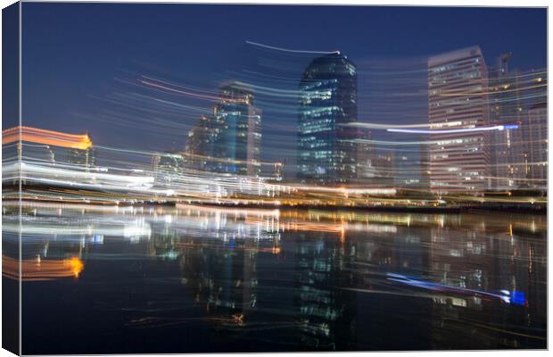 THAILAND BANGKOK RATCHADA LAKE SKYLINE Canvas Print by urs flueeler