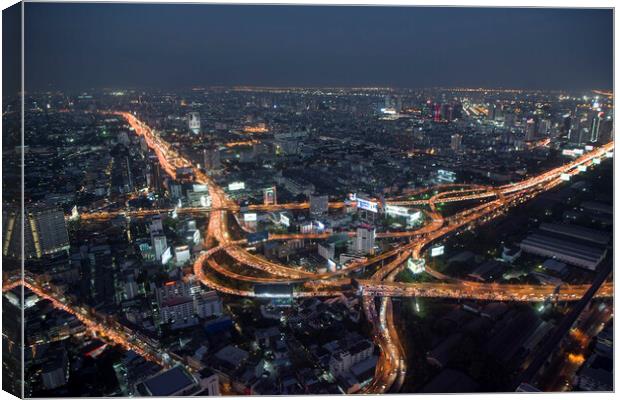 THAILAND BANGKOK CITY SKYLINE ROAD Canvas Print by urs flueeler