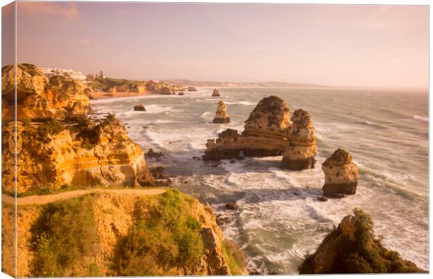 PORTUGAL ALGARVE LAGOS PONTA DA PIEDADE Canvas Print by urs flueeler