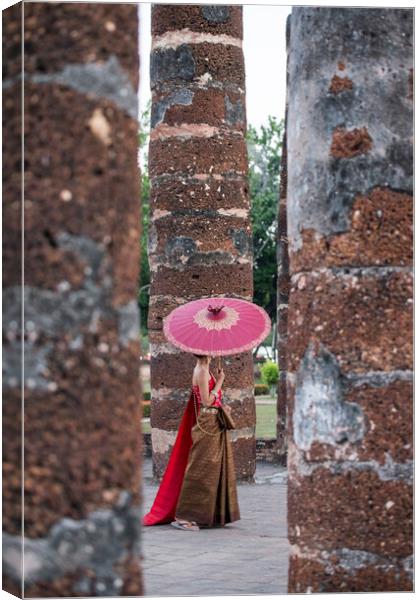 ASIA THAILAND SUKHOTHAI WAT MAHATHAT Canvas Print by urs flueeler