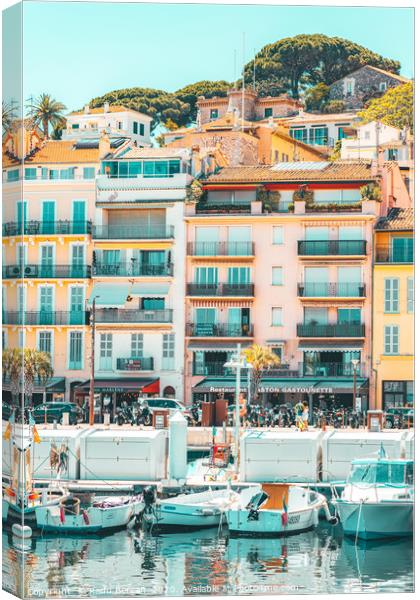 Cannes Downtown City Skyline, French Riviera Port Canvas Print by Radu Bercan