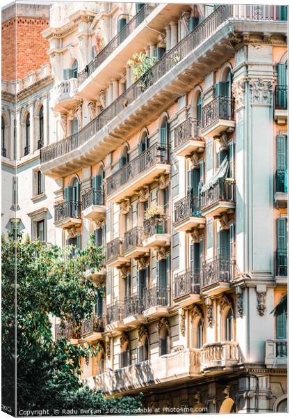 Barcelona City, Spanish Building Architecture Canvas Print by Radu Bercan