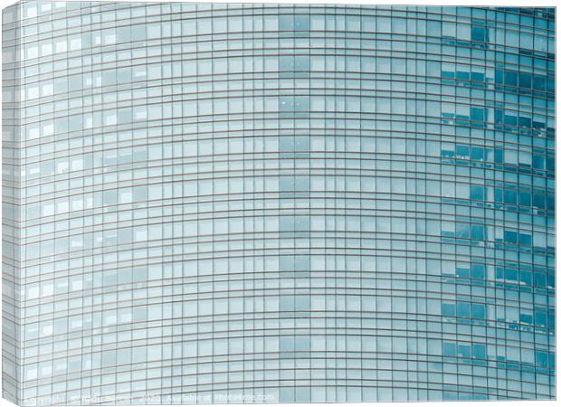 Glass Abstract, Skyscraper Tower, Lines Pattern Canvas Print by Radu Bercan
