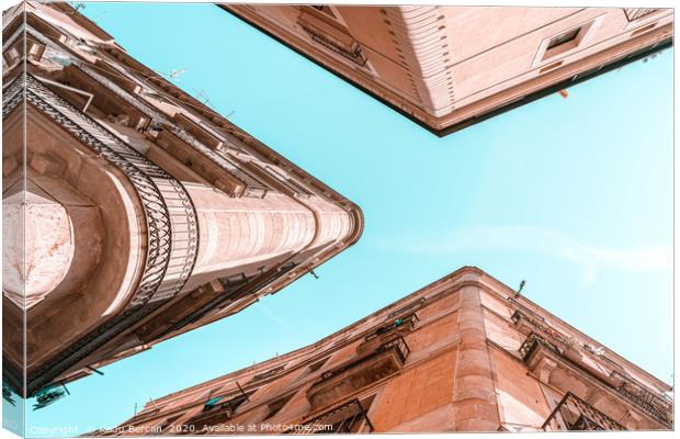 Barcelona City, Gothic Quarter, El Raval Look Up Canvas Print by Radu Bercan