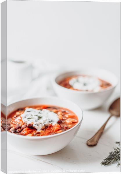 Vegetable Chili Bean Stew With Red Kidney Beans Canvas Print by Radu Bercan