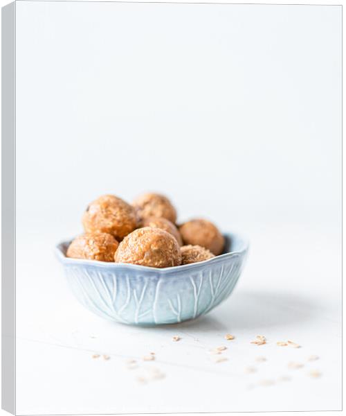 Oatmeal Granola Homemade Snack Balls Canvas Print by Radu Bercan