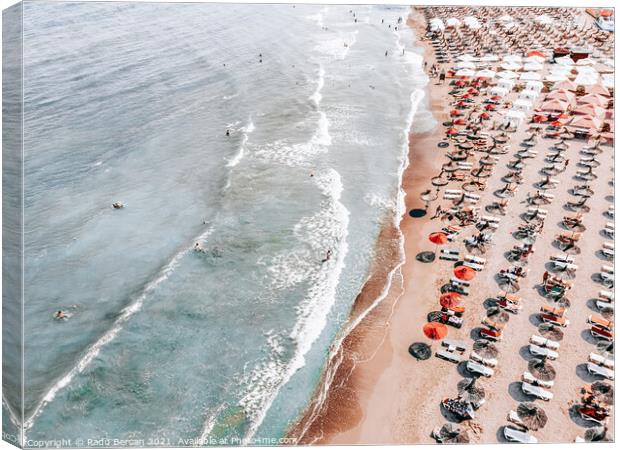 Aerial Ocean Print, Sea Summer Beach Print Canvas Print by Radu Bercan