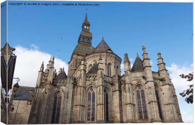 Saint Sauveur basilica in Dinan Canvas Print by aurélie le moigne