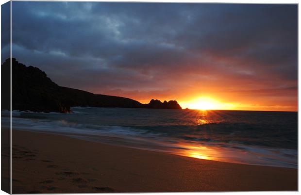 Cornish Sunset Over Water  Canvas Print by Oliver Porter