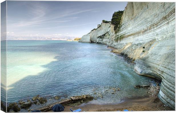 White Cliffs of Corfu Canvas Print by Oliver Porter