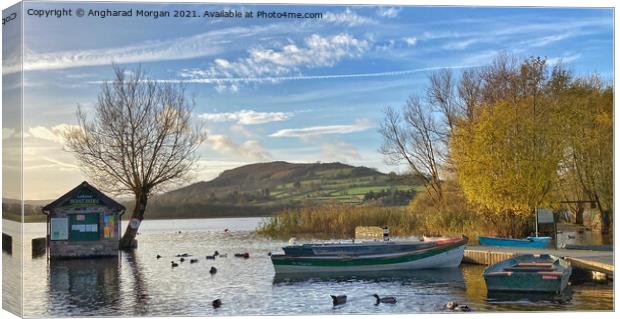 Early morning on Llangorse Lake Canvas Print by Angharad Morgan