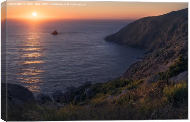 Fisterra sunset, the most Famous in Spain Canvas Print by Pere Sanz