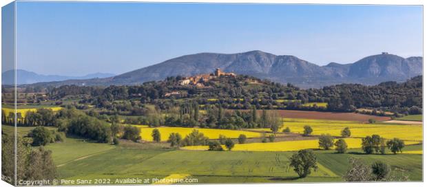 Panoramic Landscape View over the Village of Llabia Canvas Print by Pere Sanz