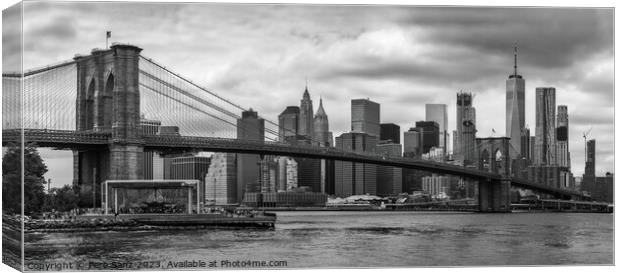 Manhattan Skyline from Brooklyn Bridge Canvas Print by Pere Sanz