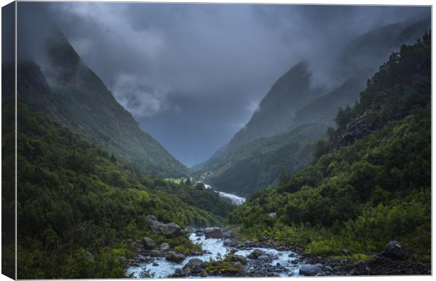 Dramatic Moody View of the River coming from Buerb Canvas Print by Pere Sanz