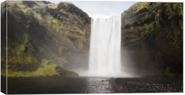 Panoramic View of Skogafoss Waterfall, Iceland Canvas Print by Pere Sanz