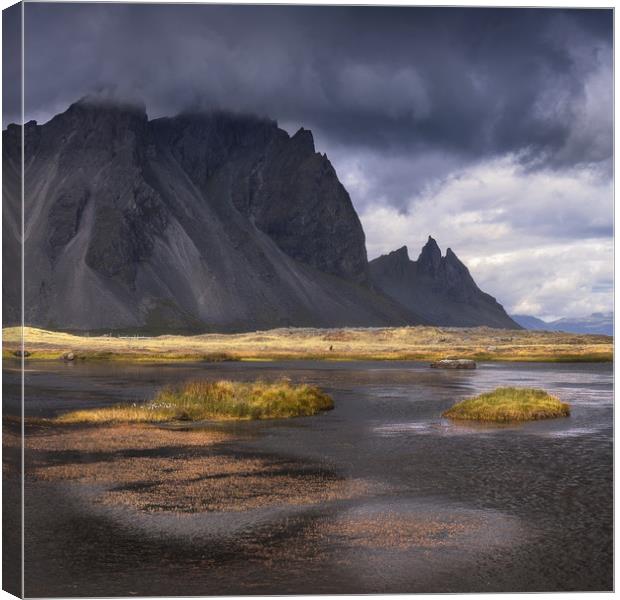 Vestrahorn mountain on Stokksnes cape in Iceland Canvas Print by Pere Sanz