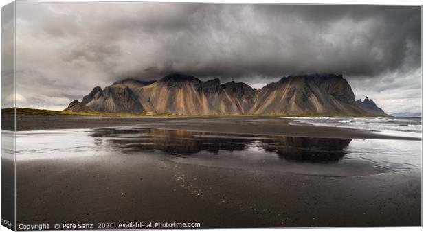 Vestrahorn mountain on Stokksnes cape in Iceland Canvas Print by Pere Sanz