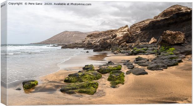 La Solapa, a Virgin Gold-Colored Sandy Beach in Fu Canvas Print by Pere Sanz