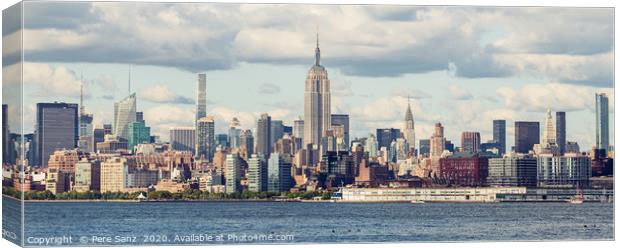 Midtown Manhattan Panorama as seen from Jersey Cit Canvas Print by Pere Sanz