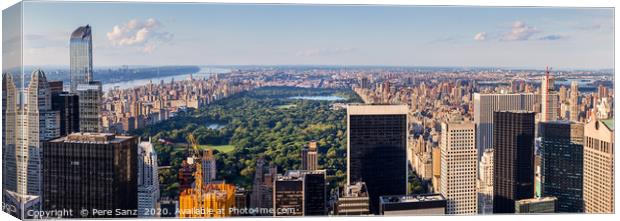 Panoramic Aerial View of Central Park in Ney York Canvas Print by Pere Sanz