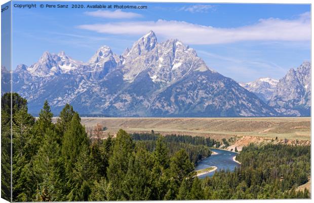 Grand Tetons and snake River, WY, USA Canvas Print by Pere Sanz