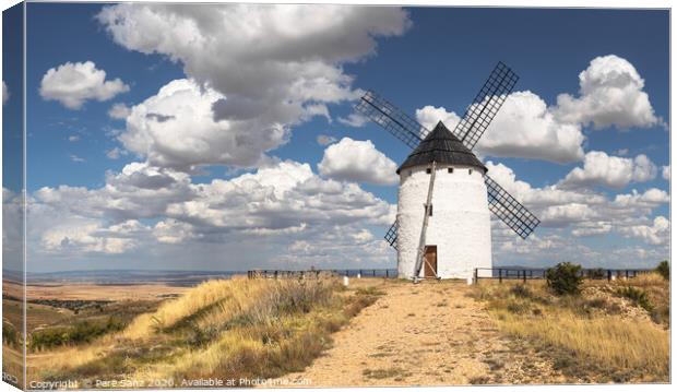 Tradicional Windmill in Ojos Negros, Teruel, Spain Canvas Print by Pere Sanz