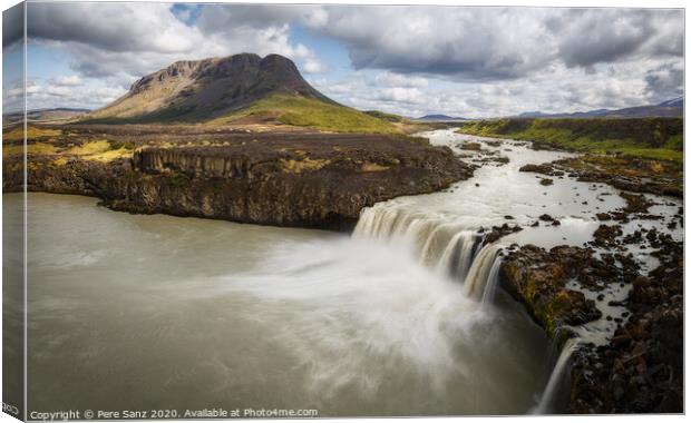 Thjofafoss Waterfall, a Hidden Gem in Iceland Canvas Print by Pere Sanz