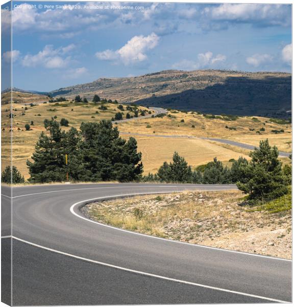 Winding Mountain Road Canvas Print by Pere Sanz